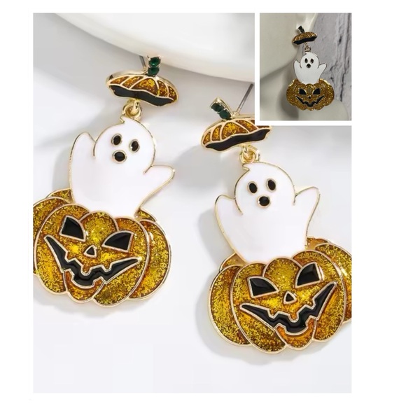 Private Label Jewelry - 🐘🐘 Halloween Ghost Pumpkin Earrings